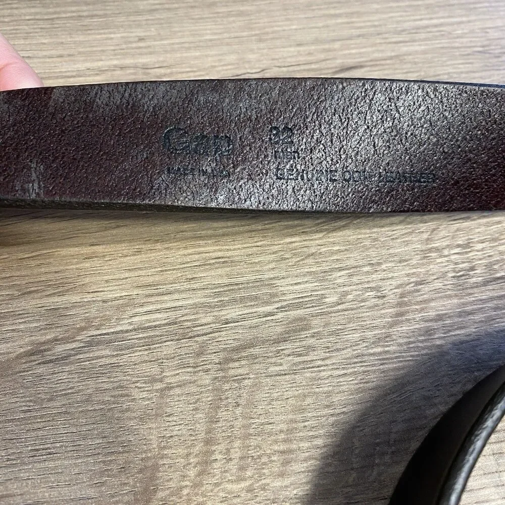 GAP Size 32 Dark Brown Genuine Cow Leather Men's Casual Belt USA